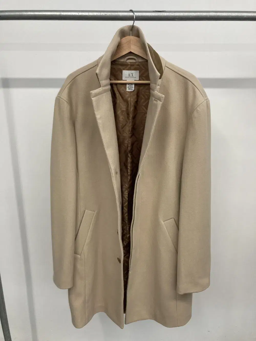 Almani Light Beige Single Wool Coat