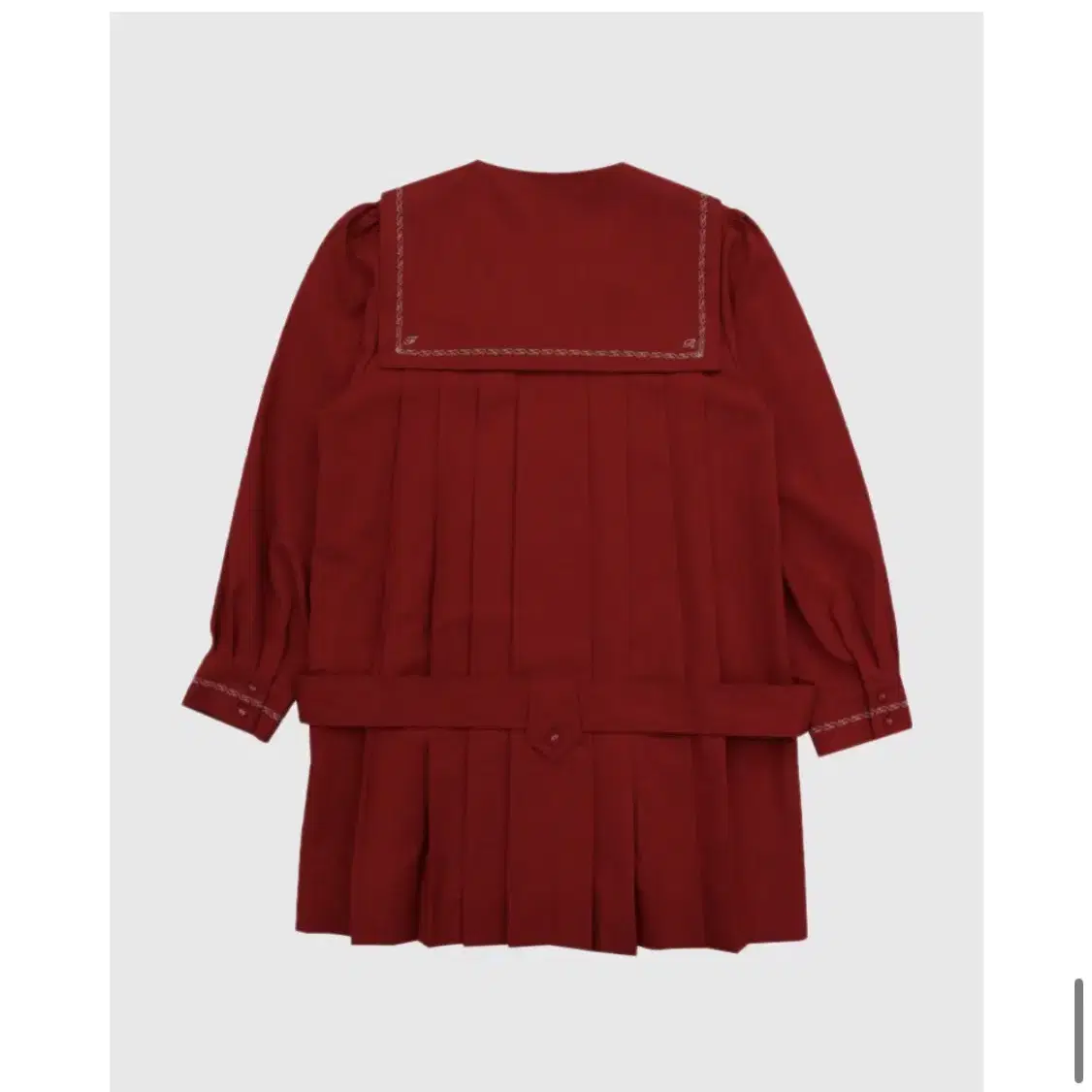 프레클 sailor pleats belt dress RED