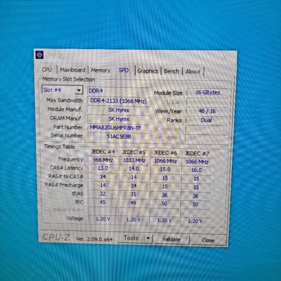 하이닉스 ddr4 pc4 2133p 16gb 두개 총 32gb