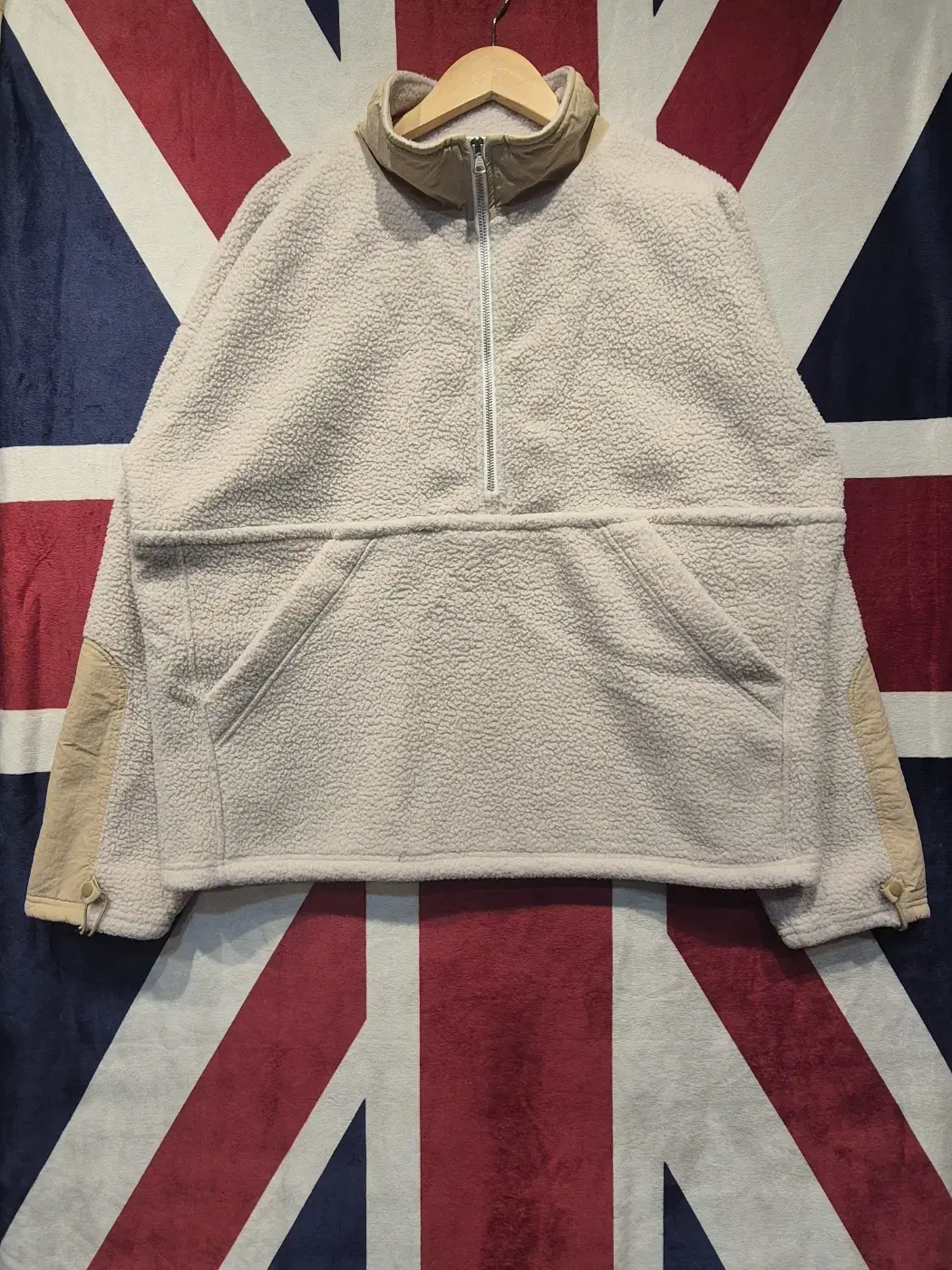 [M] Prismworks Overfit Fleece Half-Zip Up Beige