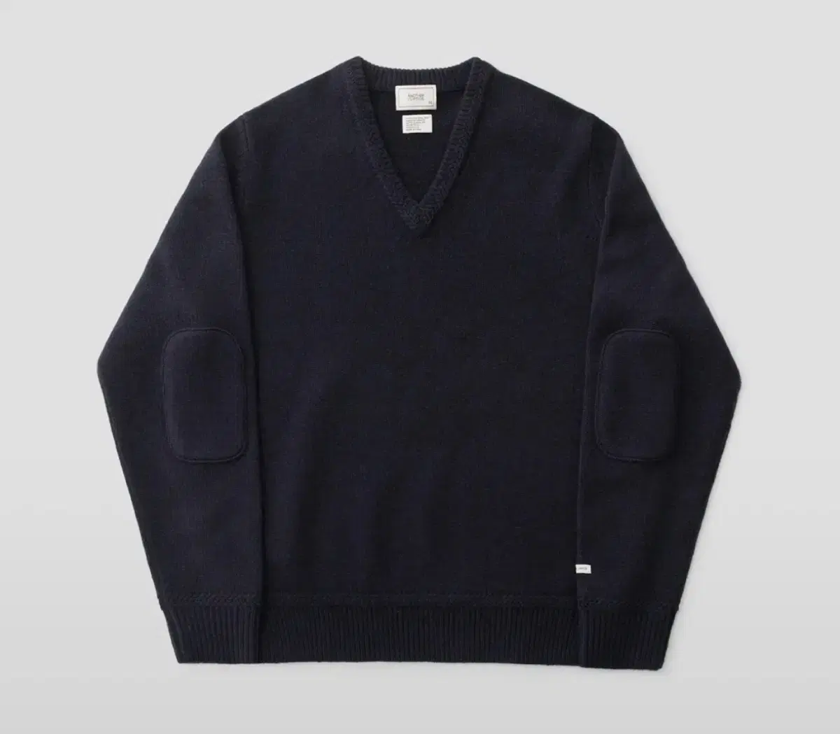 AnotherOffice CRAFT V-Neck Sweater in Dark Navy