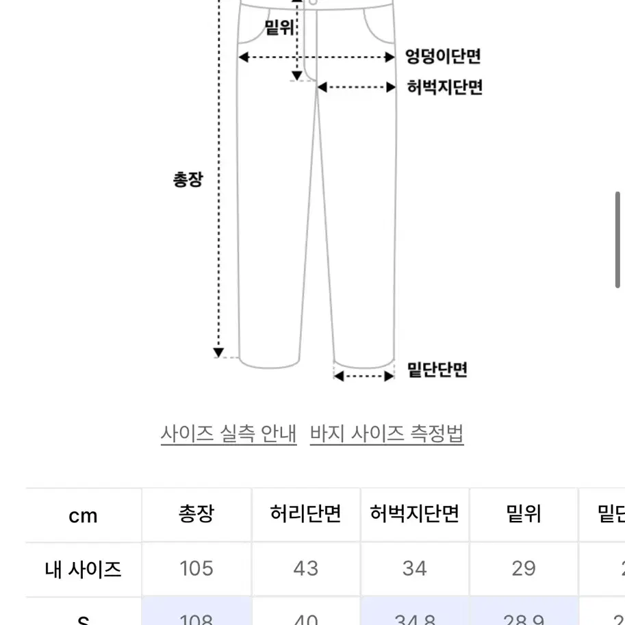 [옷장정리] 쿠어 coor, 화이트 데님팬츠, m사이즈