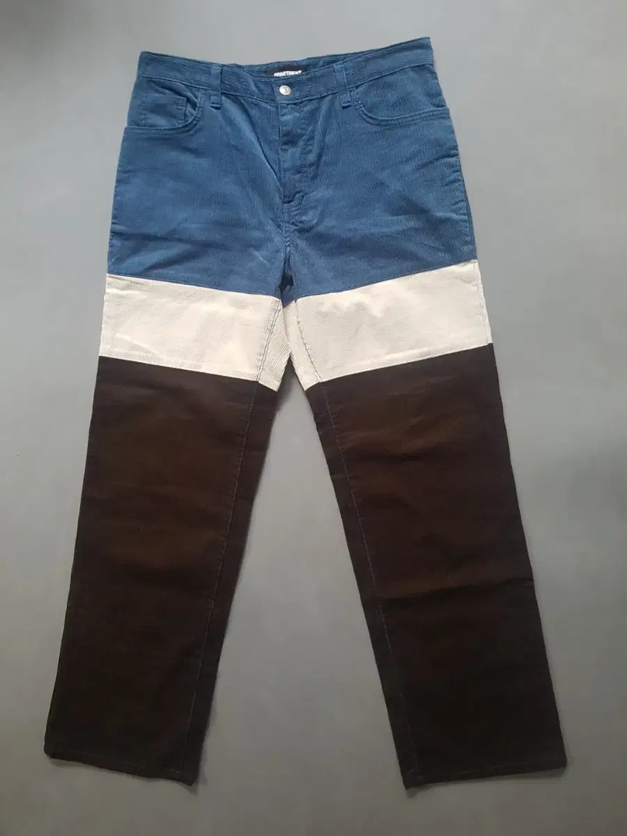 [L] Apartment Corduroy Blockpalm 3-Tone Pants Cotton Trousers