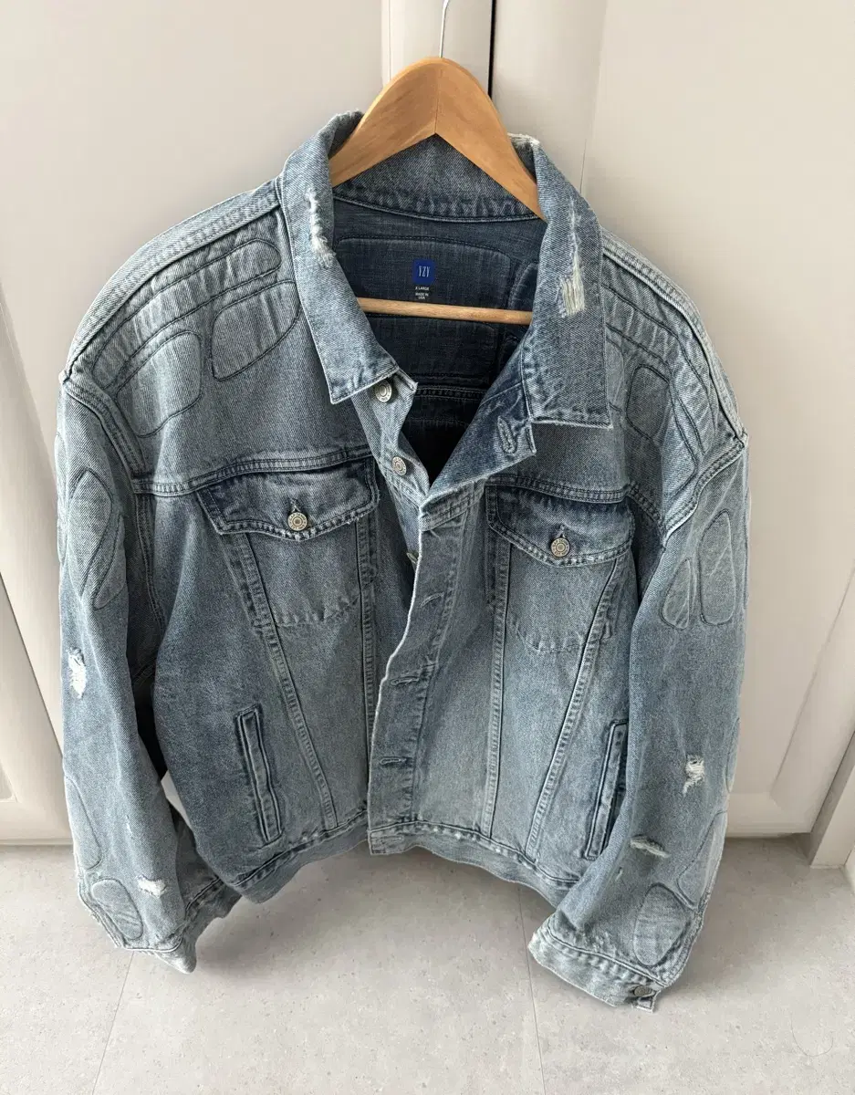 [XL] e.ji Gap Padded Denim Jacket Bloo