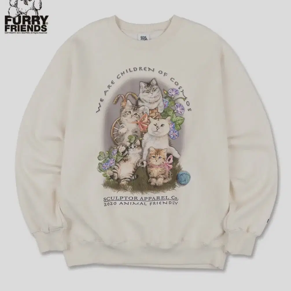 스컬프터 kitten friends sweatshirt 맨투맨