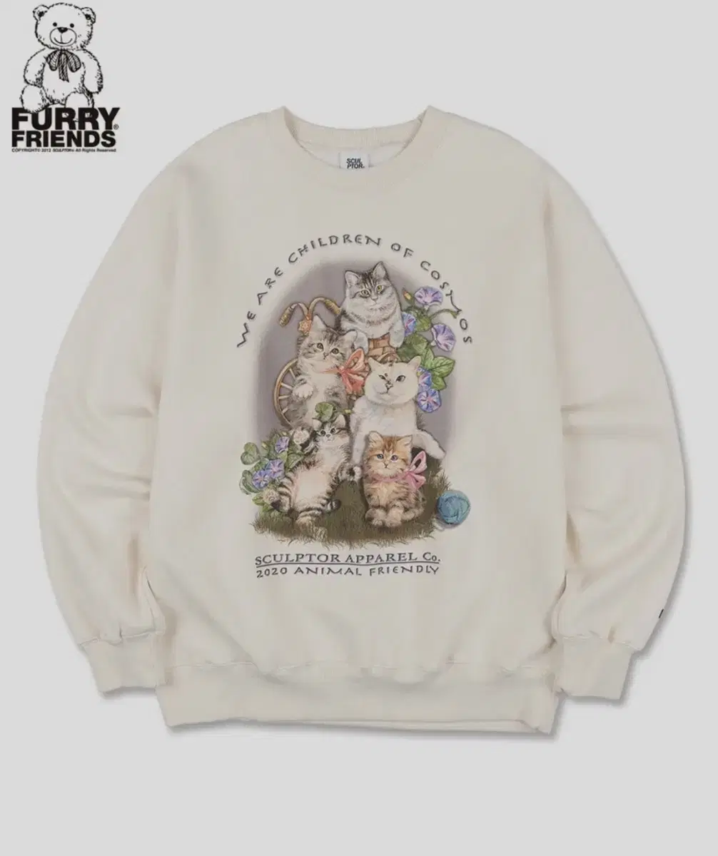 스컬프터 kitten friends sweatshirt 맨투맨