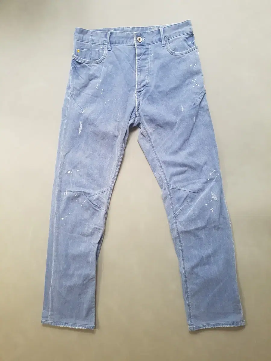 [31] Zara Sky Blue Wash Painting Slim jin Jeans