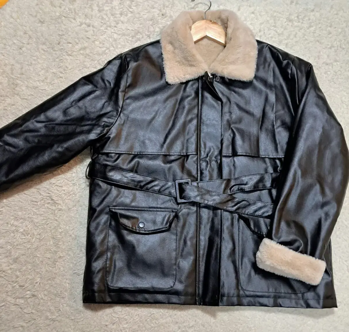 Faux leather jacket XL