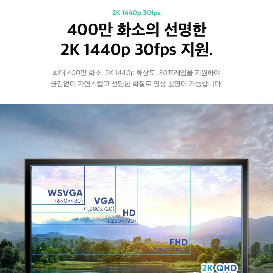 400만화소 QHD 30프레임 화상카메라 1.8m