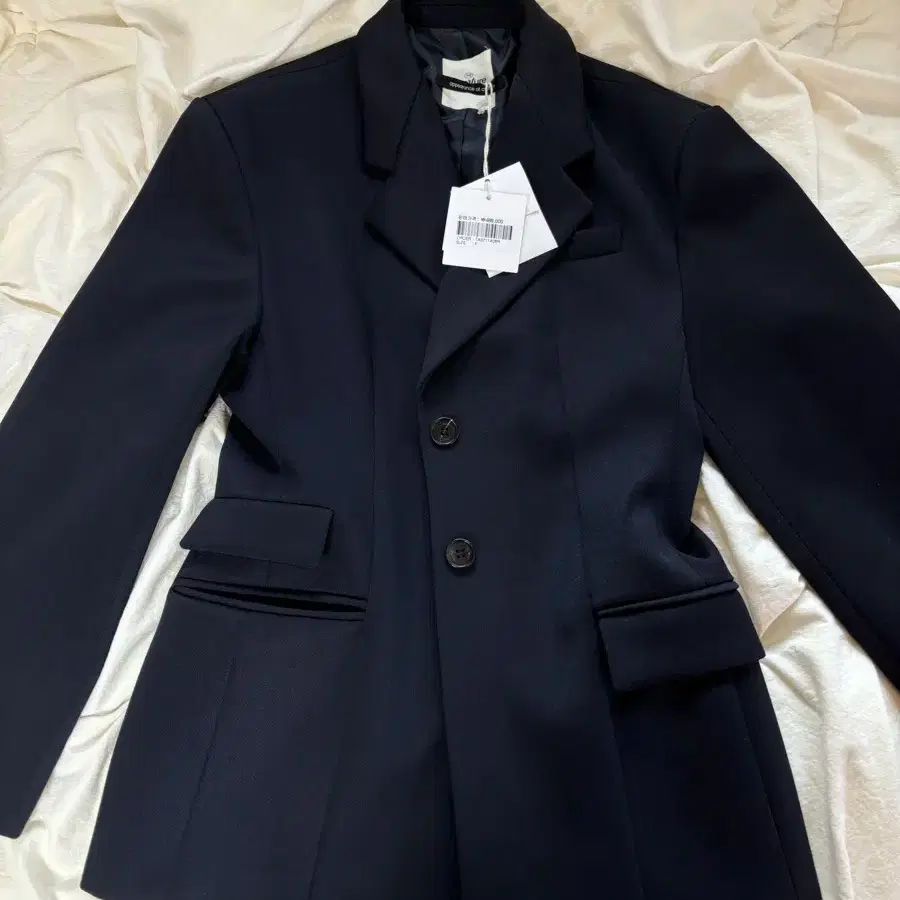 디애퍼처 50s lady wool jacket navy(택,단추O)