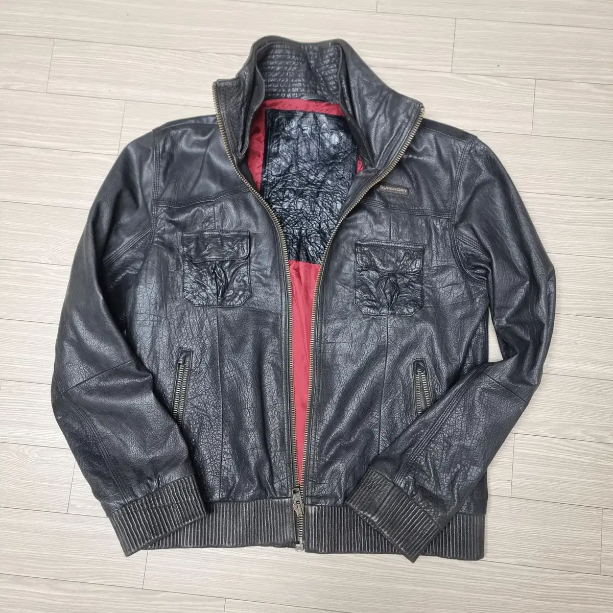 Superdry Leather Jacket (100-105)