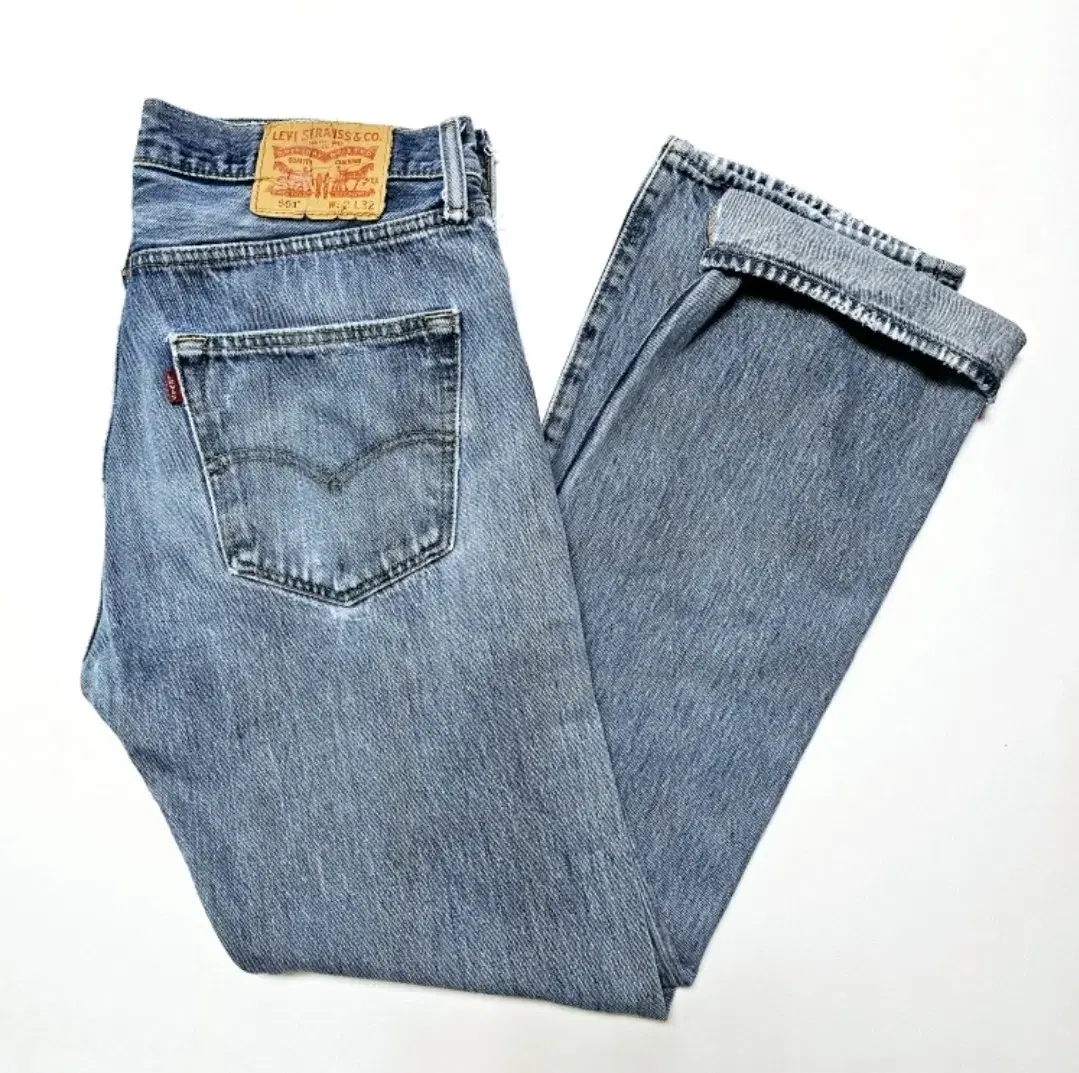 [Levi's] 501 Straight Original Fit Mid Blue / 32x32