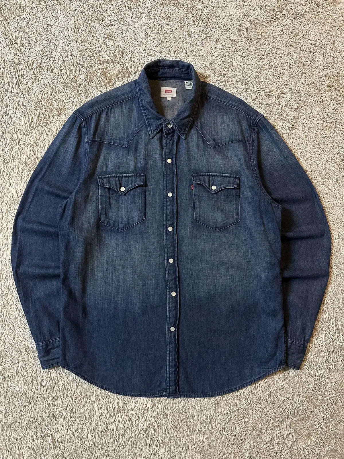 [L] Levi's LEVIS Western Two-Pocket Denim Shirt Medium Blue