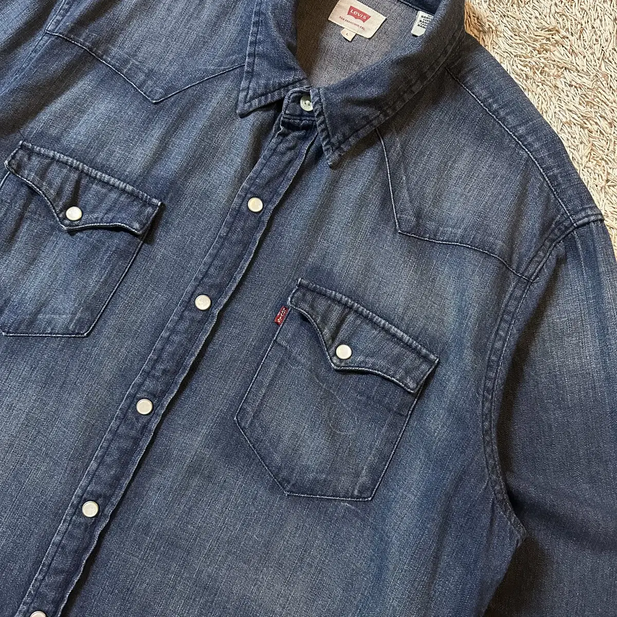 [L] 리바이스 LEVIS 웨스턴 투포켓 데님 셔츠 중청