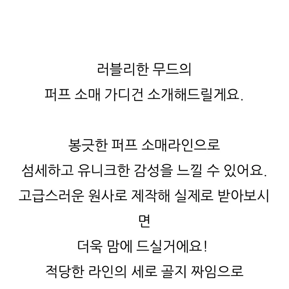 보웬 퍼프 소매 가디건 블루