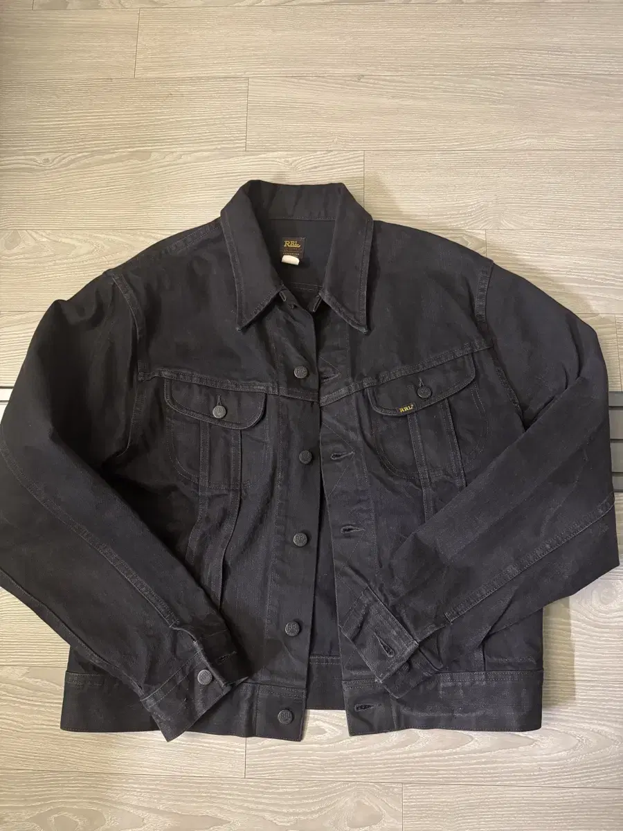 RRL DRL Lot271 Black Trekker Denim Jacket L