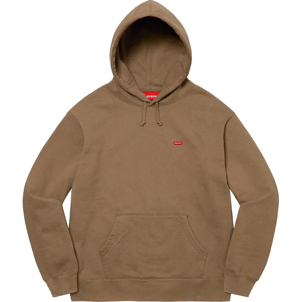 22SS Supreme Small Boxy Hooded Sweatshirt Olive Brown L in good condition