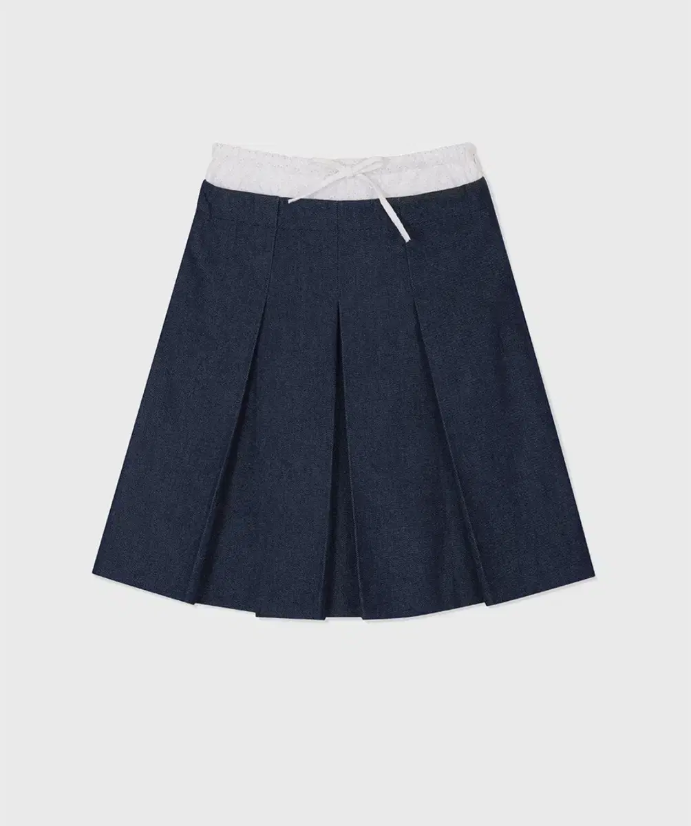 버뮬라 denim pleated skirt (deep blue)