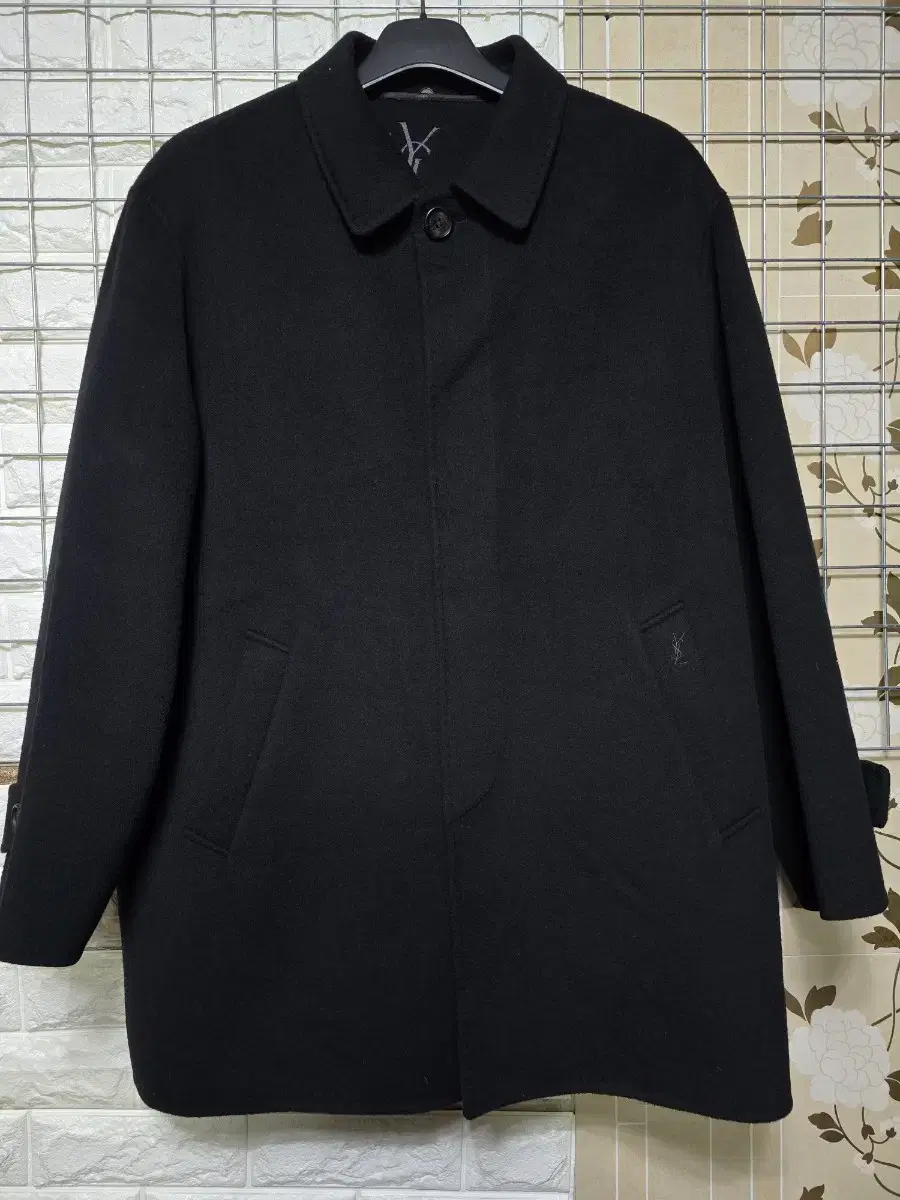 (100) Yves Saint Laurent cashmere and wool blend black coat