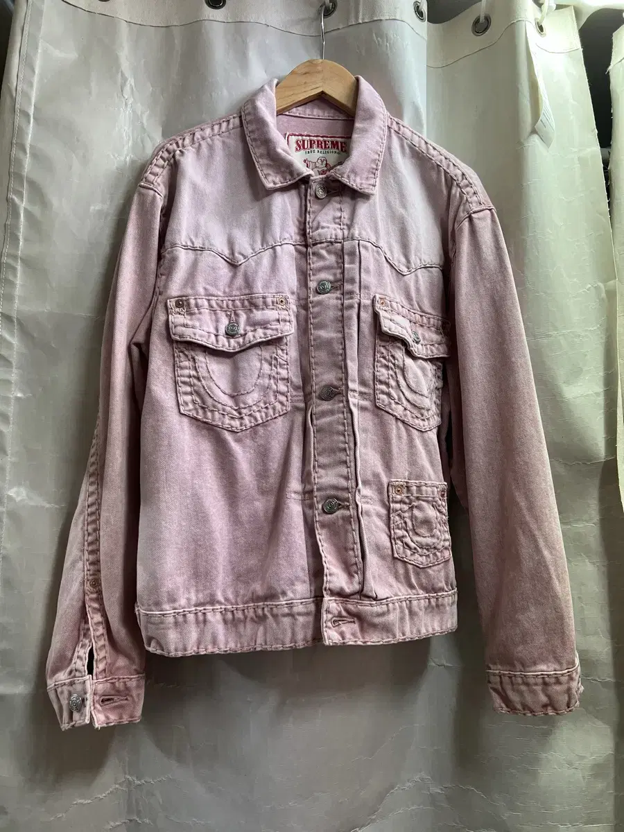 Supreme x TrulyLilion Denim Trucker Jacket Pink