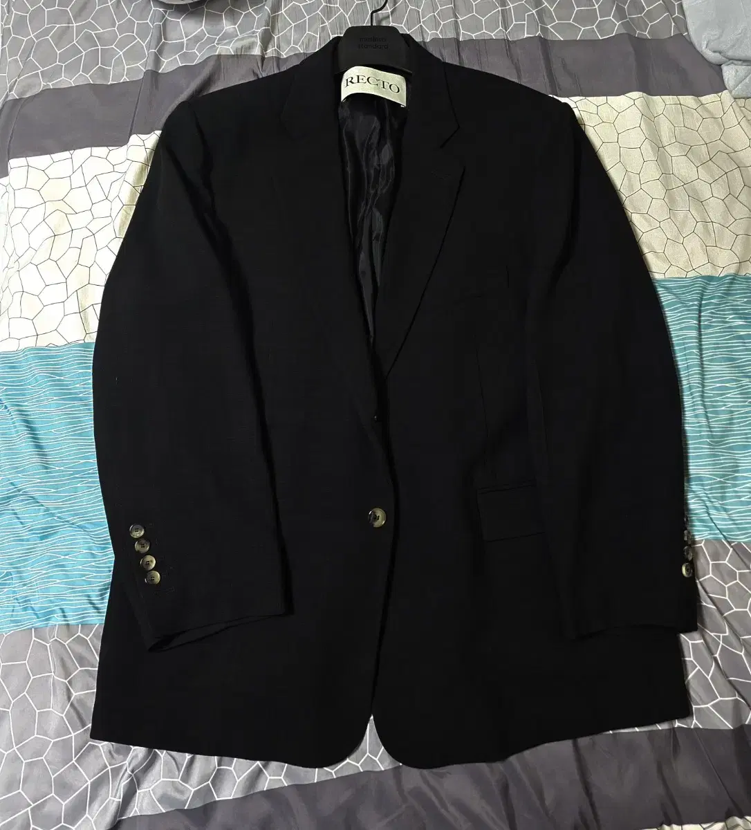 (M) Recto viscose blazer jacket black