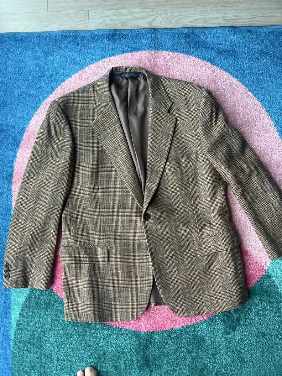 Cashmere-blend wool check jacket for Brooks Brothers