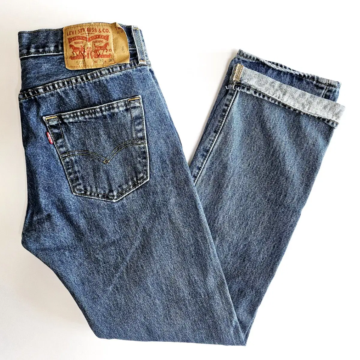 #[Levi's] 501 Classic Straight Original Denim Medium Blue/34x32