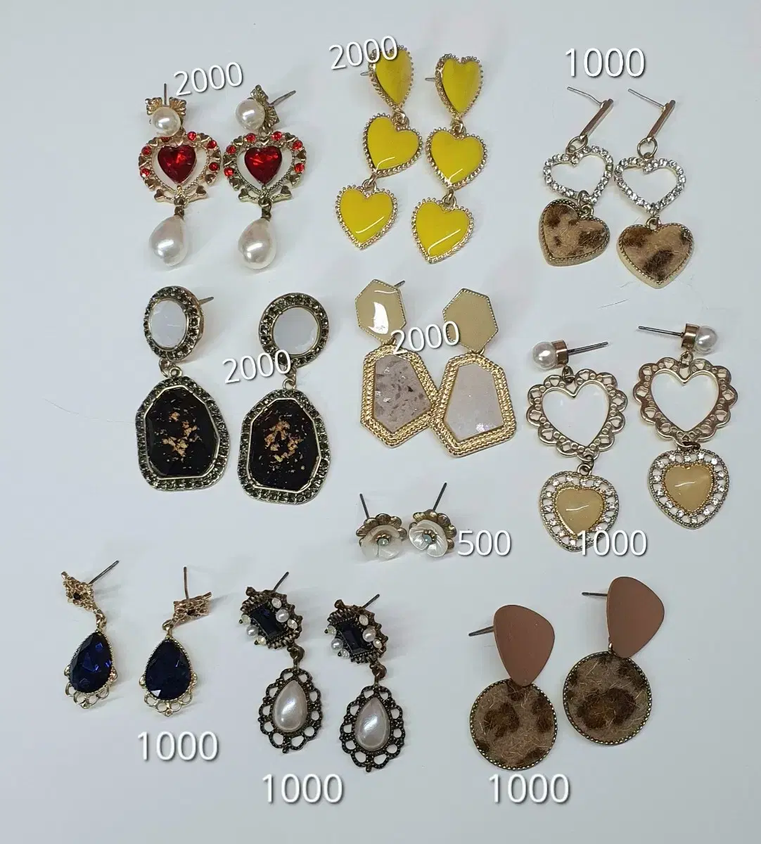 FashionEarringsBulk sell<1>besides blingstarBig sizeBoldUniqueflowerHaraJukuLolitaHeart