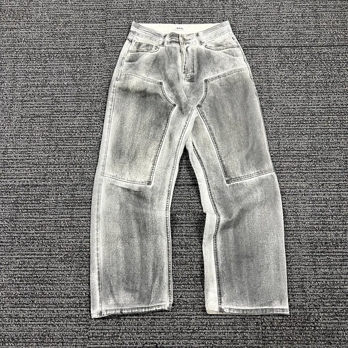 Vintage Dirty-Washed Denim Pants