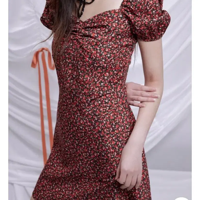 루루서울 원피스 red pansy dress 레드 팬지 드레스