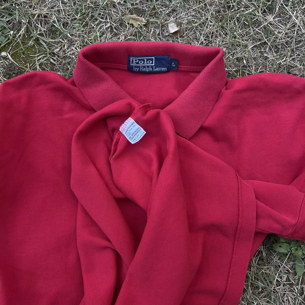 Polo red collar tee(L)