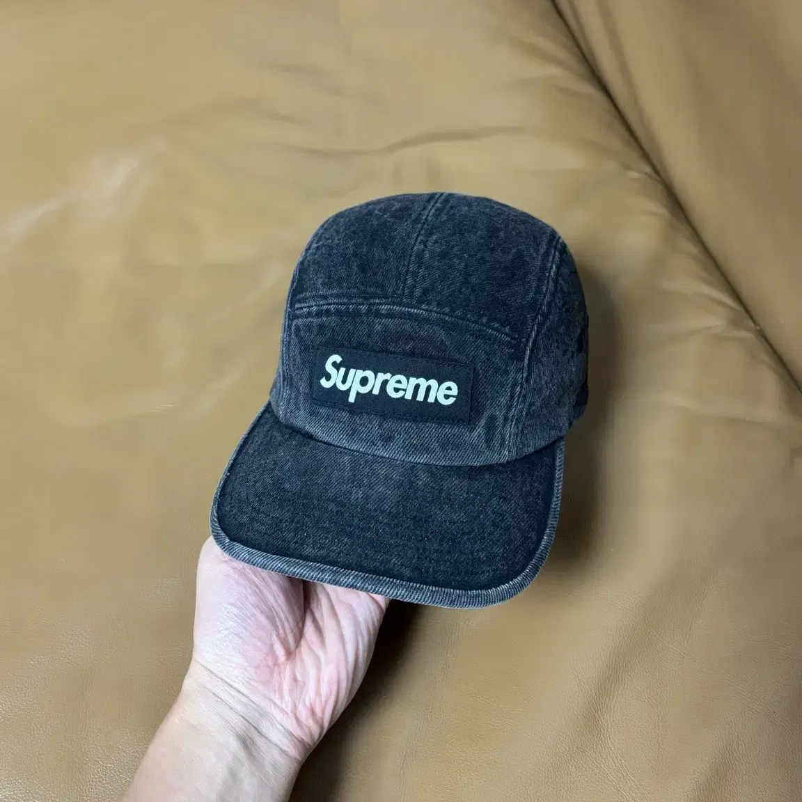 Supreme 슈프림 23ss 데님 블랙 캠프캡 모자