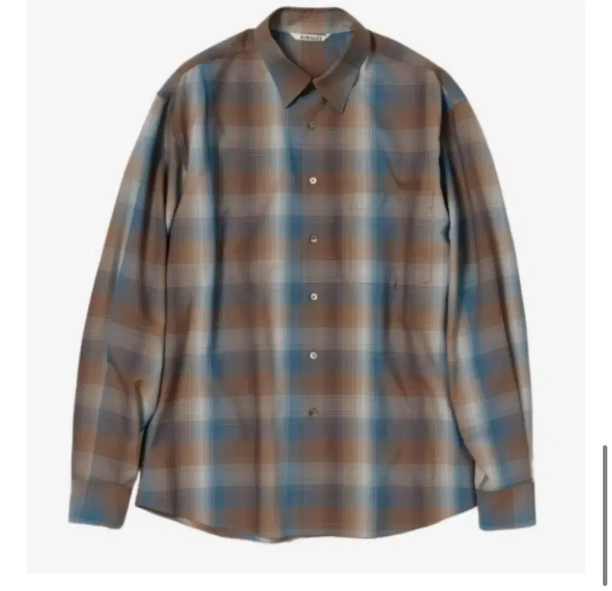 5)Ollari 23SS Wool Light Check Shirt Bloo Brown