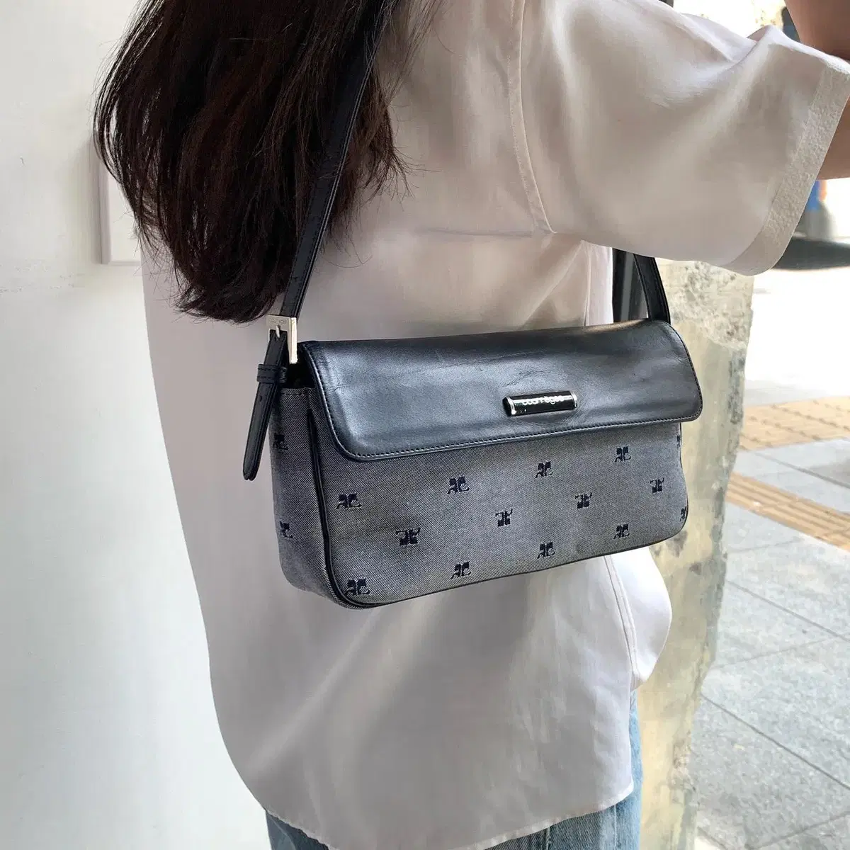 90s Courreges Cross Bag 빈티지 꾸레쥬쿠레쥬숄더백바게트