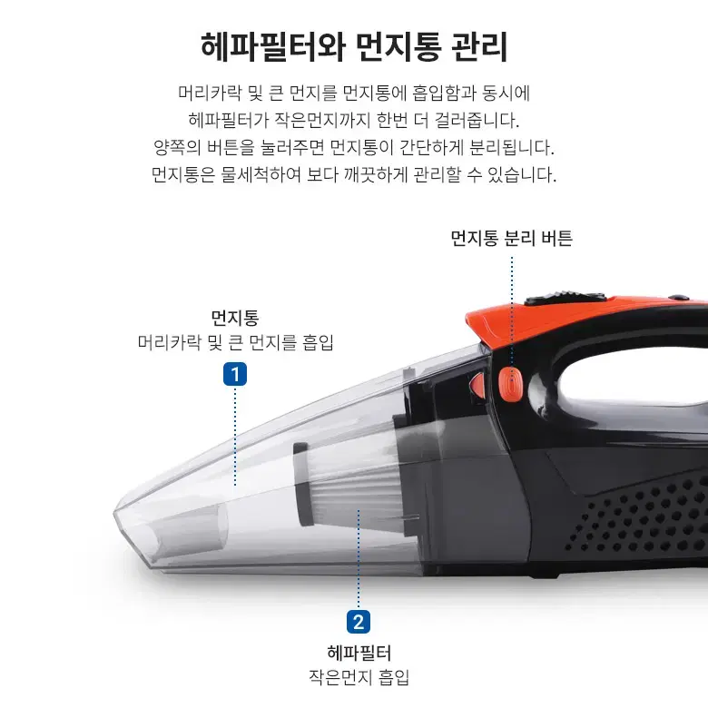 차량용 4 in 1 멀티 청소기 [시거잭 전원 100W]