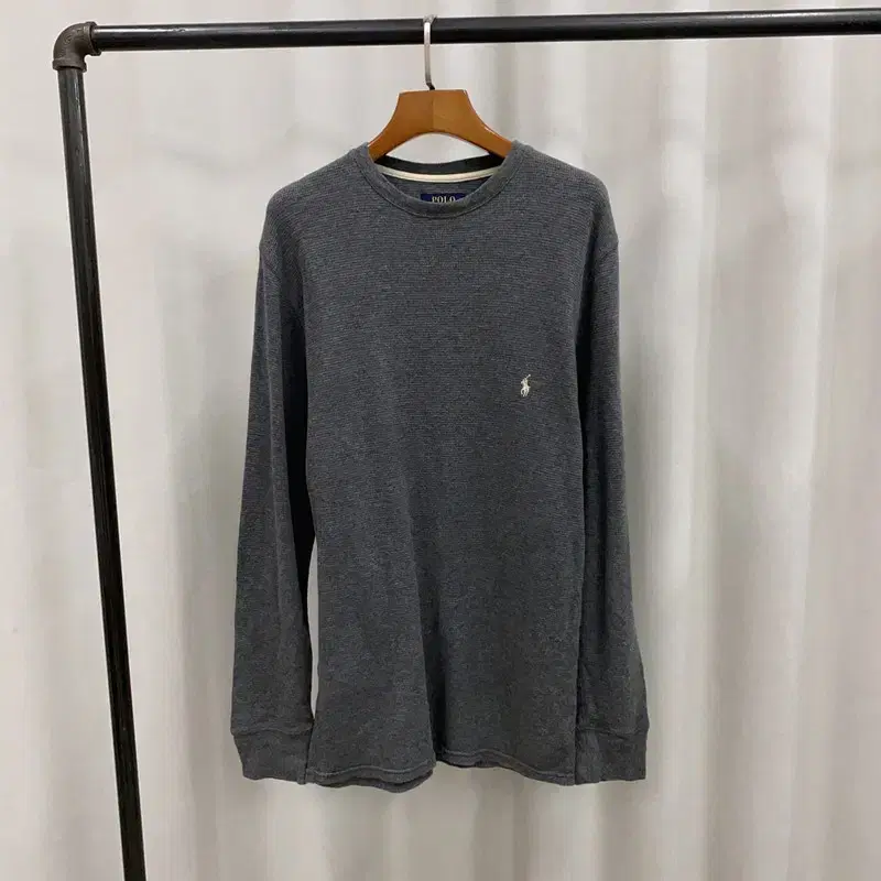 Polo Ralph Lauren Gray Waffle Long Sleeve Tee Long Sleeve 90 A06992