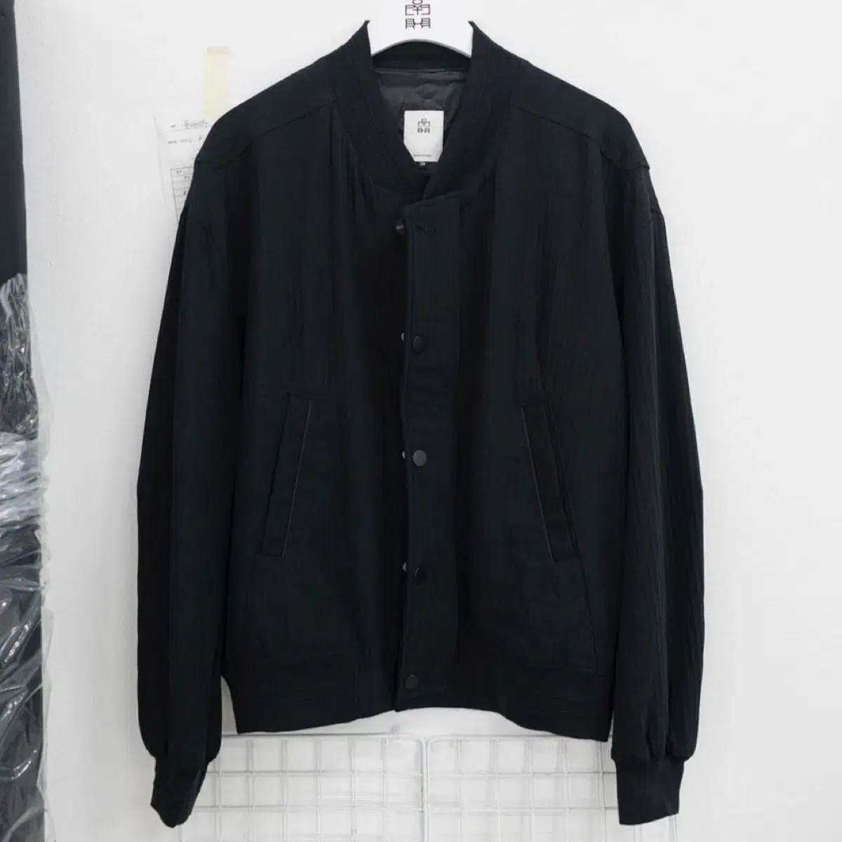 [3] Polythene 22FW Wool Varsity Bomber Jacket in Black