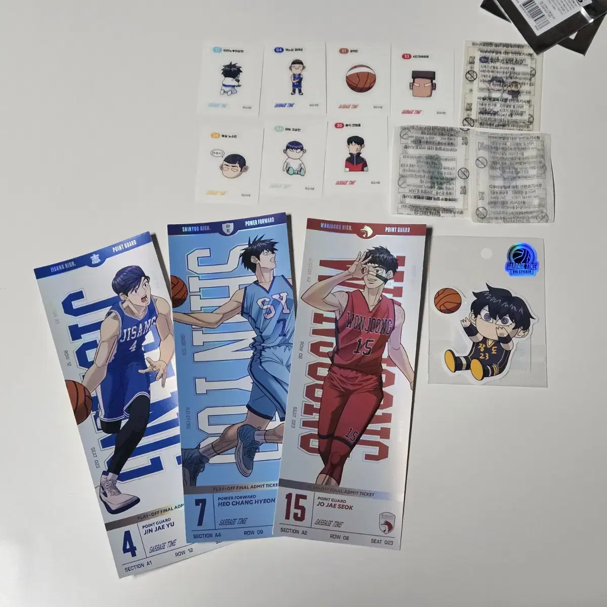 Bulk) Garbage Time Player Ticket, Bando Seal, Big Sticker, Cookie Bando