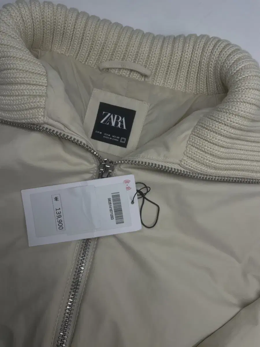 (사용감x) ZARA 자라 리브드 네크라인 점퍼 m