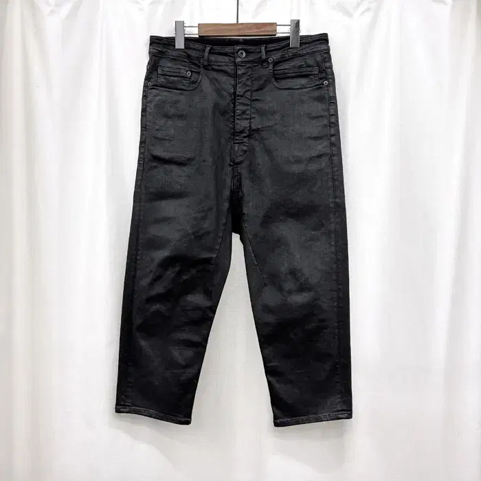 Rick Owens Collapsed Crop Coated Jean