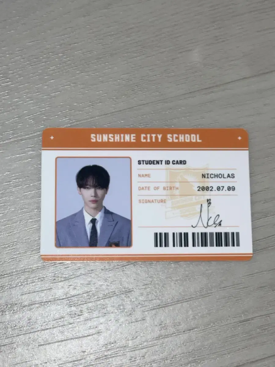 &team nicholas Student ID Sunshine City Darkmoon Fireworks album Photocard