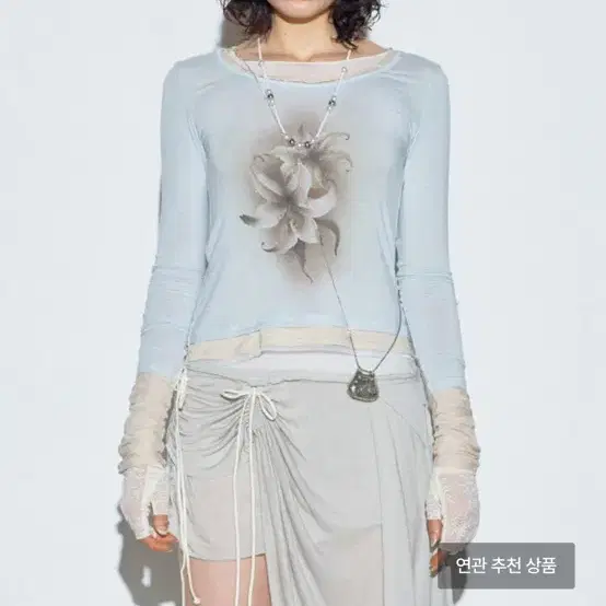 스컬프터 Triple Layered L/S Tee Pale Blue m