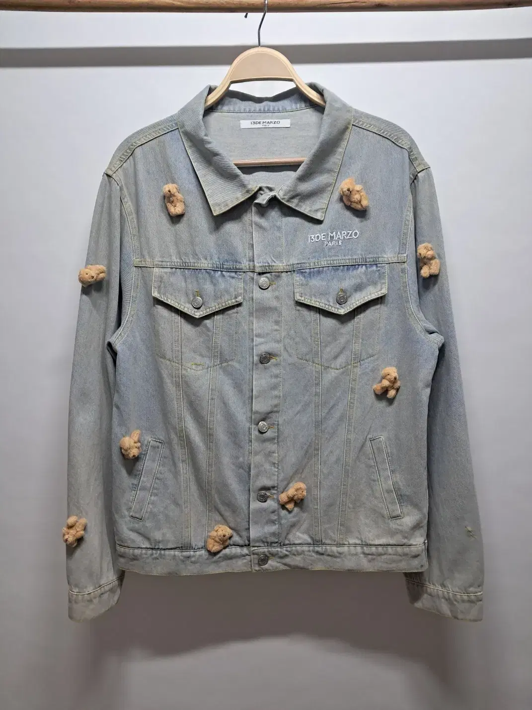 (S)13 DE MARZO Mini Bear Overfit Denim Jacket