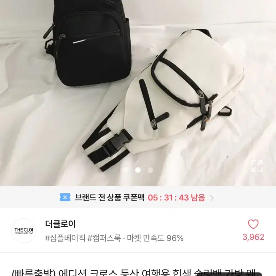 검정 힙색 해외여행 가방