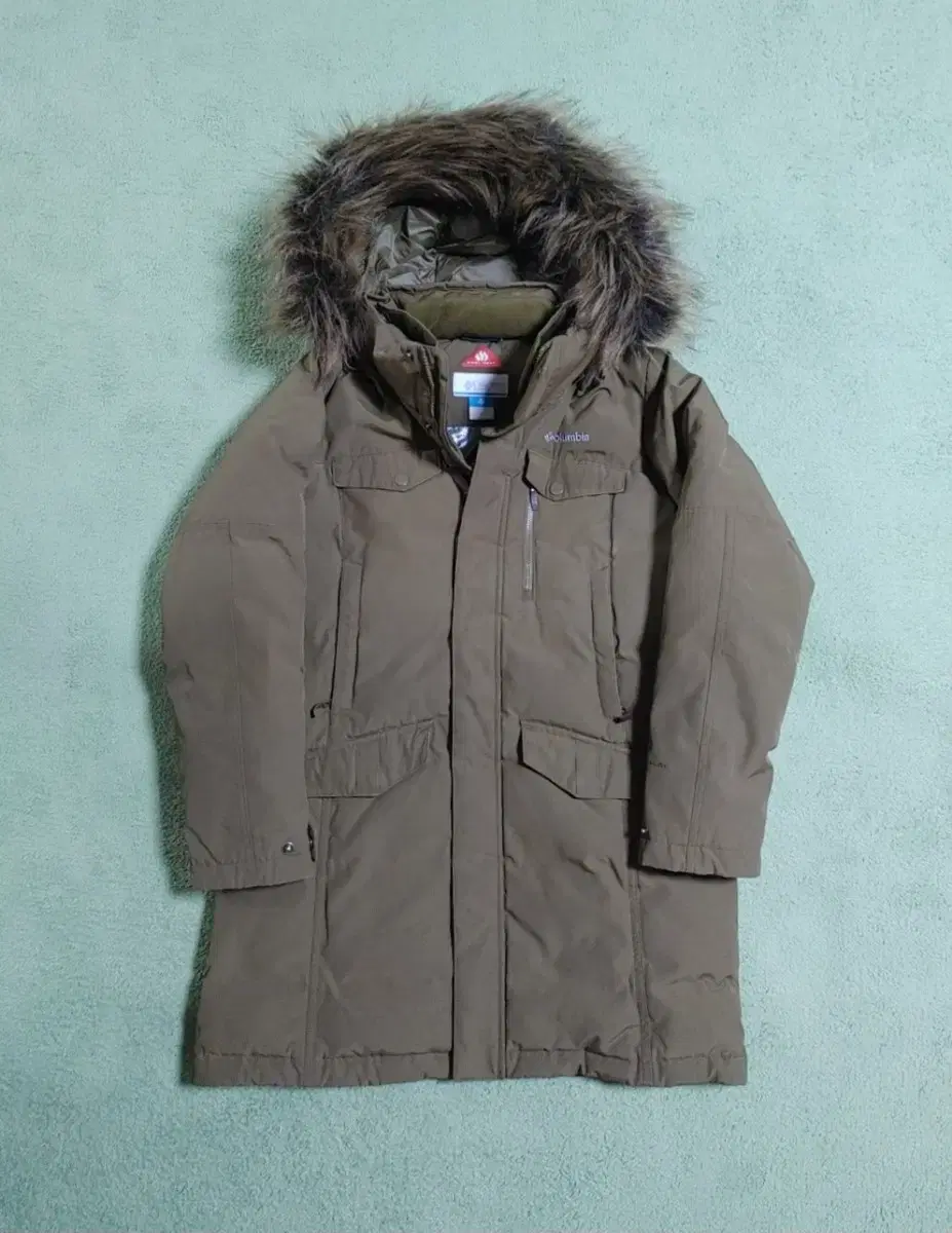 Colombia Goose Down Fur Padded Khaki M