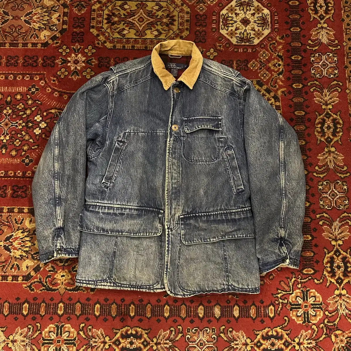 90s Vintage Polo Ralph Lauren Blanket Hunting Denim Jacket DoubleL