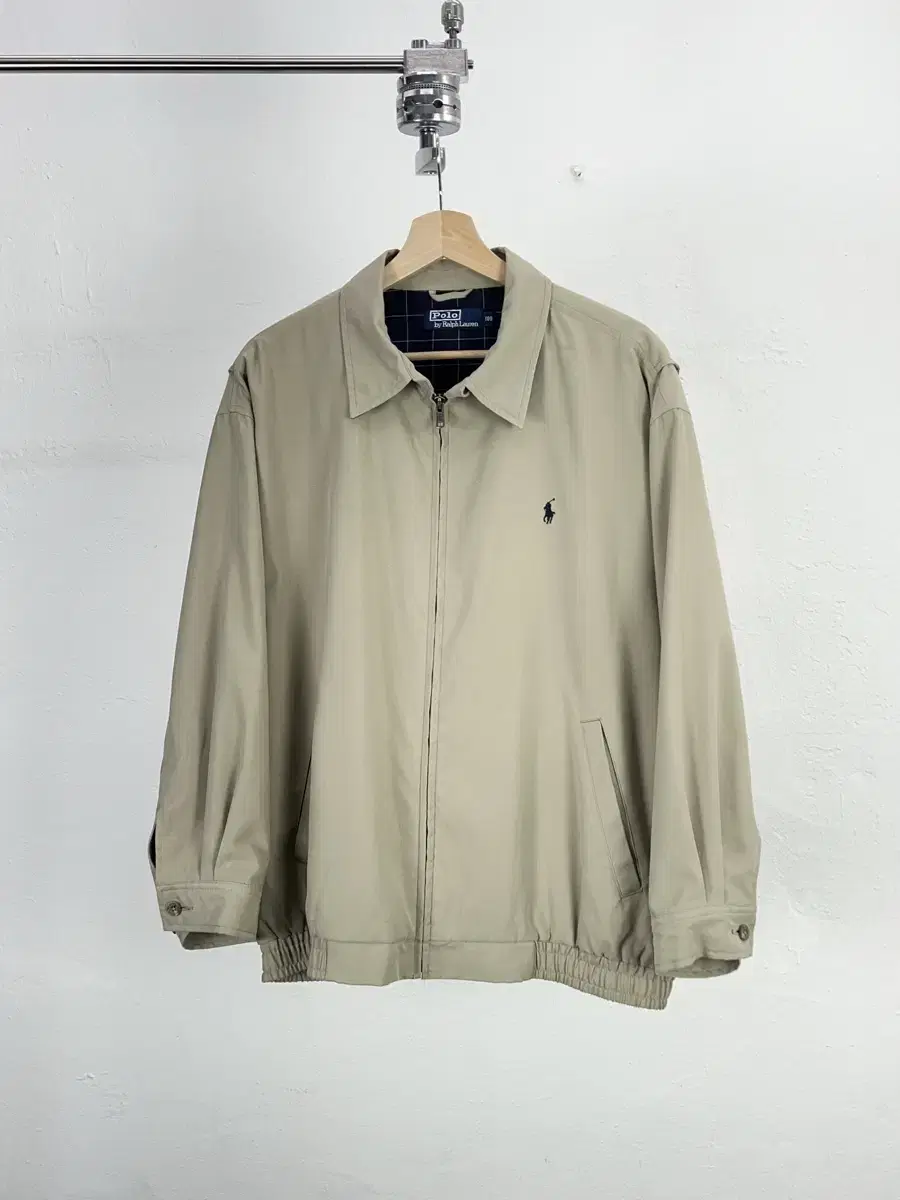 Polo Ralph Lauren Light Beige Bi-Swing Polyshell Navy Pony Jacket