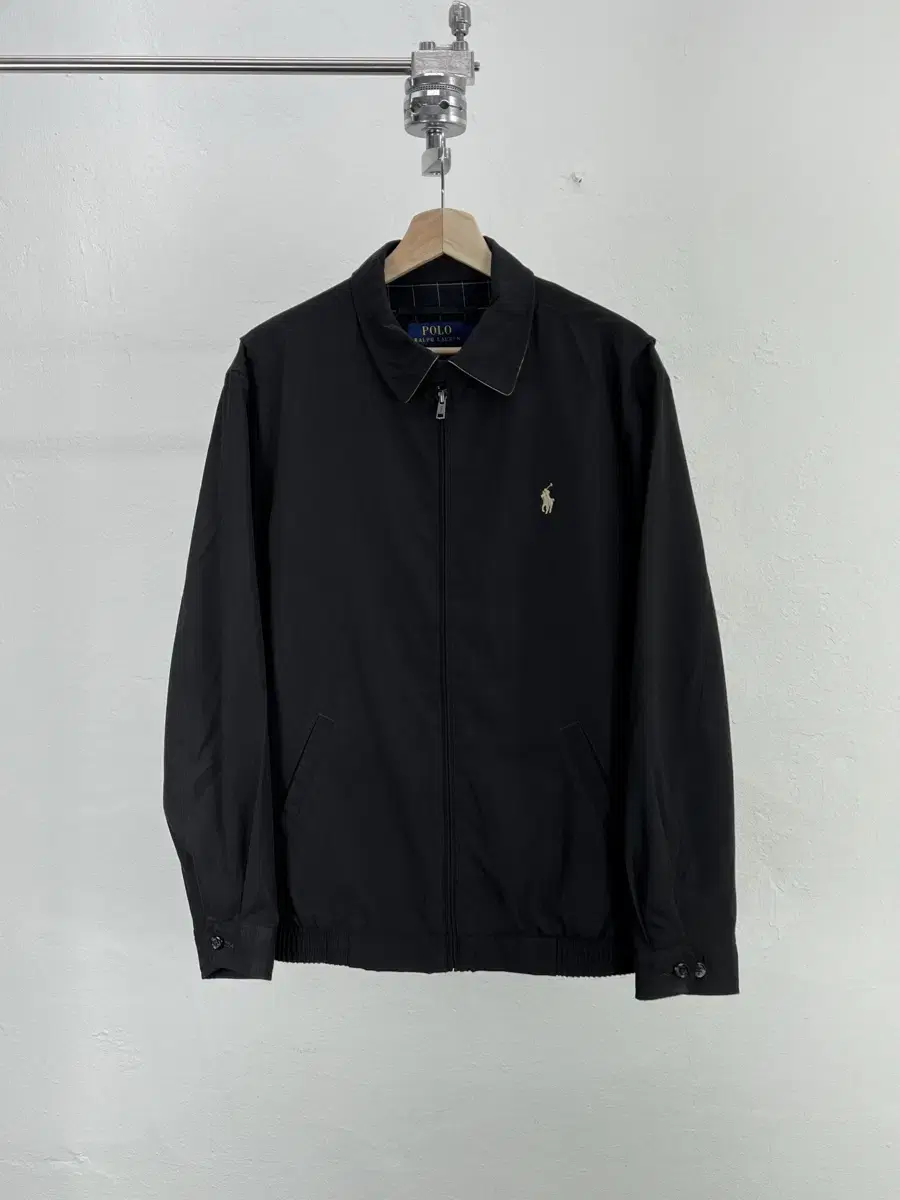 Polo Ralph Lauren Black Bi-swing Polyshell Beige Pony Jacket