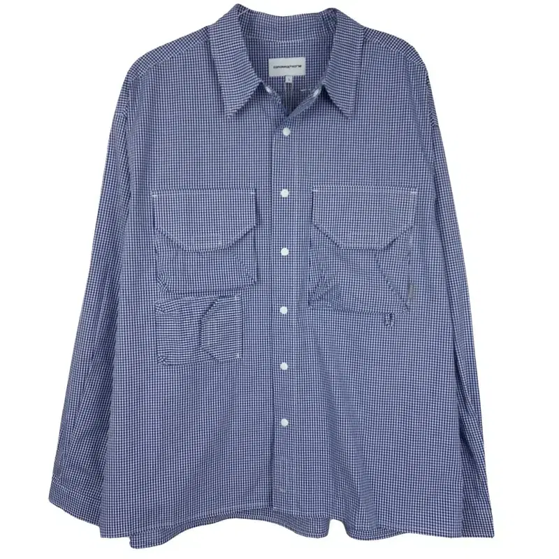 만원샵 (미사용) espionage multi pocket overfit check shirt M04769