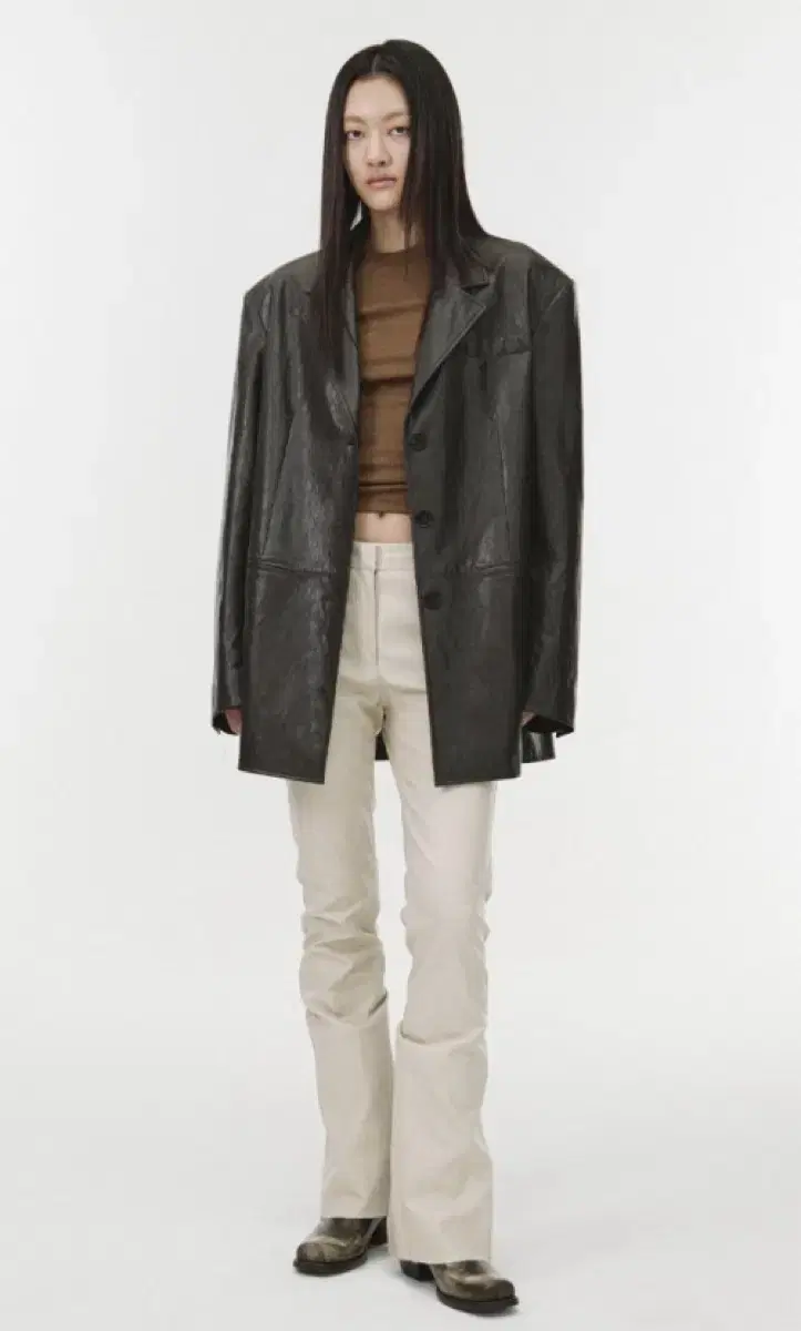 S/E/O Leather Jacket in Brown